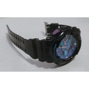 CASIO G-SHOCK DIGITAL ANALOG 5146 GA-110HC HYPER COLOR BLACK WRISTWATCH READ!!